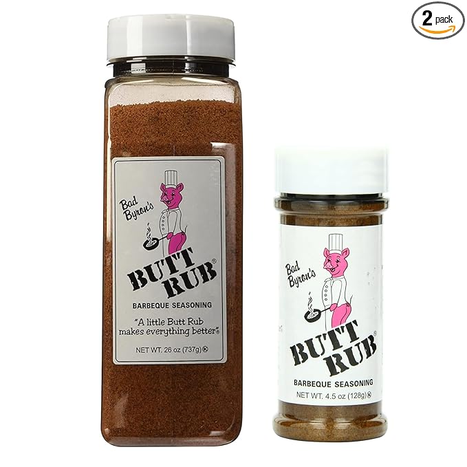 Bad Byron’s Butt Rub Barbeque Seasoning Shaker Bundle | Award-Winning All-Purpose Dry Rub for Pork Chicken Beef &amp More 26 oz &amp 4.5 oz