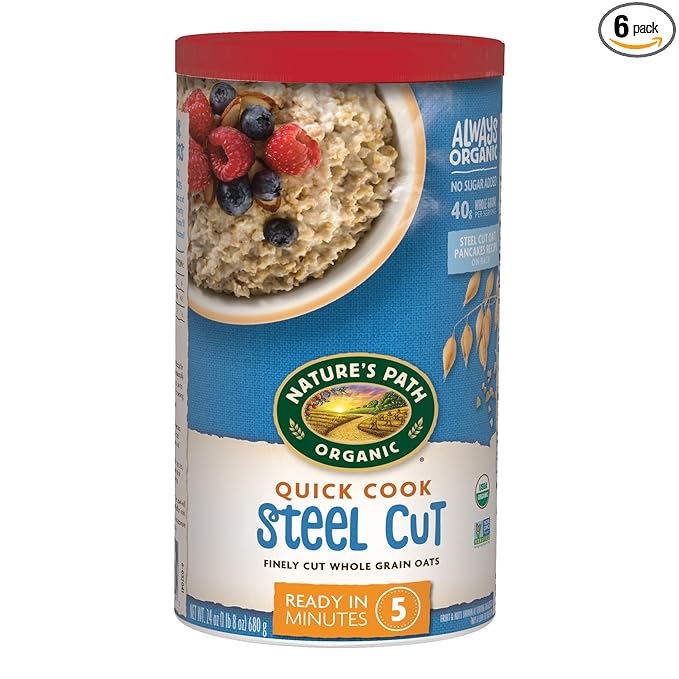 Nature's Path Organic Quick Cook Steel Cut Oatmeal 24 oz (Pack of 6) Non-GMO