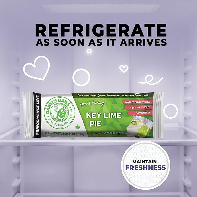 Daryl's Bars Key Lime Pie On the Go Whey Protein Bars Gluten Free Protein Snack Meal Replacement Pack of 2