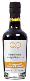 QO Gourmet Thick Flavored Aged Dense Balsamic Vinegar | High Density CITRUS Infused Italian Vinegar | 250ml/8.45 fl.oz.| All Natural | Produced &amp Bottled in Modena Italy