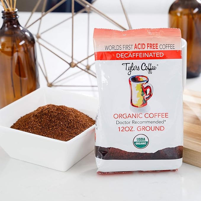 Tyler’s Ground Coffee - 100% Arabica Full Flavor Decaffeinated 12 oz (Pack of 2)