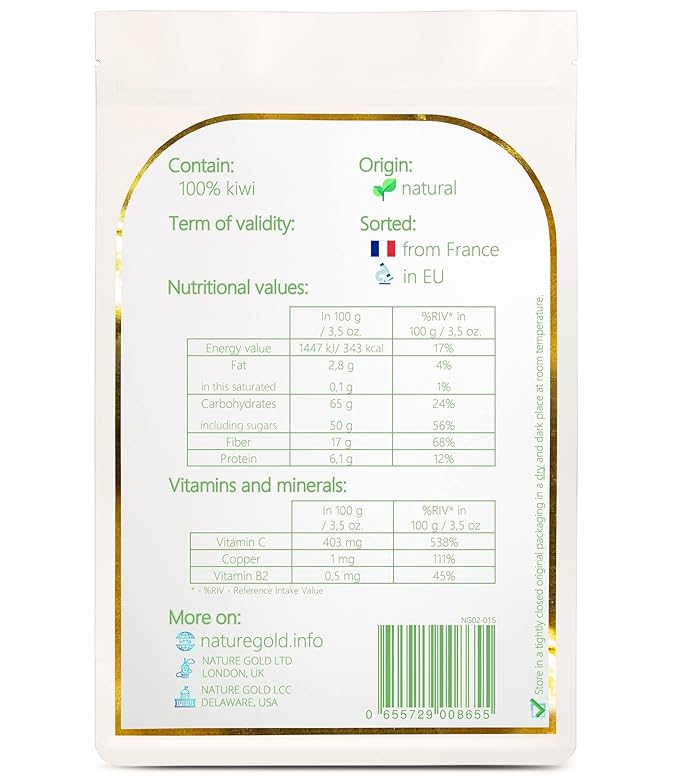KIWI Freeze Dried Slices | 200g - 7.1oz | 100% Natural &amp Vegan | No-GMO | Without Sugar and Any Additions ~*~