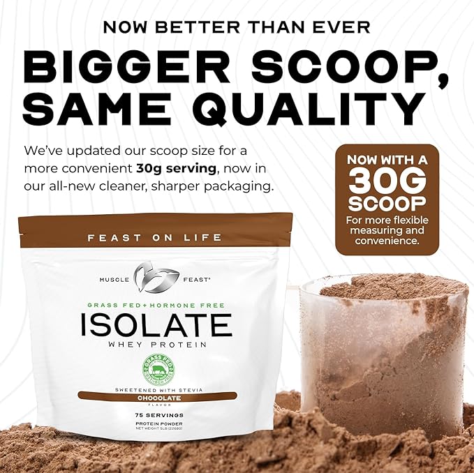 Muscle Feast Isolate + Creatine Bundle: 1 Whey Protein Isolate (Unflavored 2lb) + 1 Creatine Powder (Unflavored 300g) | Premium Supplements Vegetarian Gluten Free
