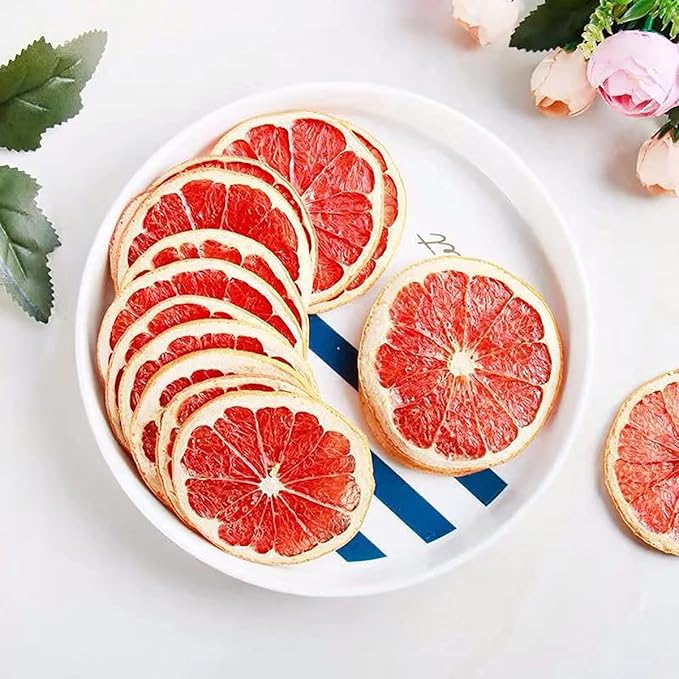 Queenbox 1.7oz Freeze Dried Sliced Fruit Grapefruit Natural Dehydrated Fruit Vegan Food Emergency Healthy DIY Snack for Sweet &amp Tart Iced/Hot Tea
