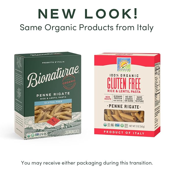 Bionaturae Gluten-Free Pasta Variety Pack (Elbow Fusilli Penne) - Gluten Free Pasta Organic Rice &amp Lentil Pasta Kosher Certified High Protein Non-GMO Crafted in Italy - 12 Oz 1 of Each 3