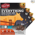 Field Trip Grass Fed Beef Jerky Healthy Gluten Free Snacks All Natural Paleo-Friendly Beef Jerky High Protein Low Carb Snack with No Nitrates 2.2oz Bag 4 Pack Everything Bagel