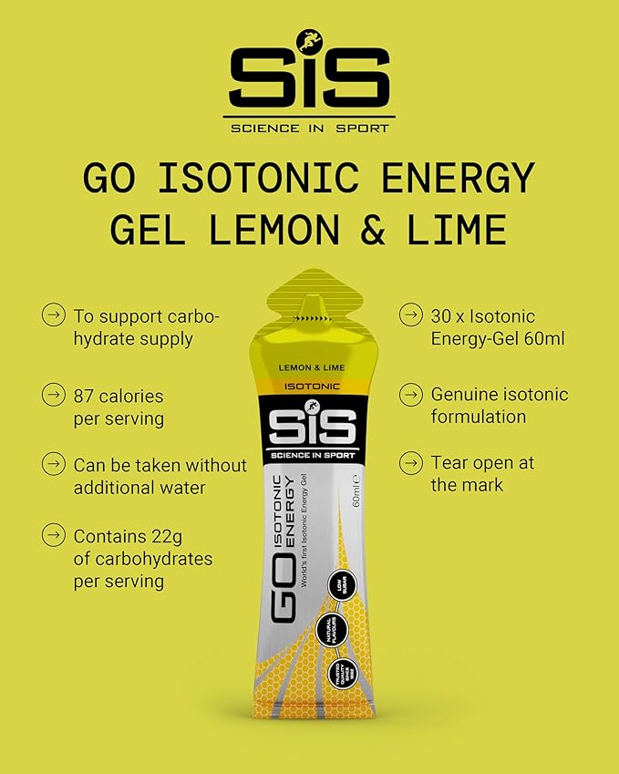 Science in Sport Go Isotonic Energy Gel Lemon and Lime 60 ml Pack of 30