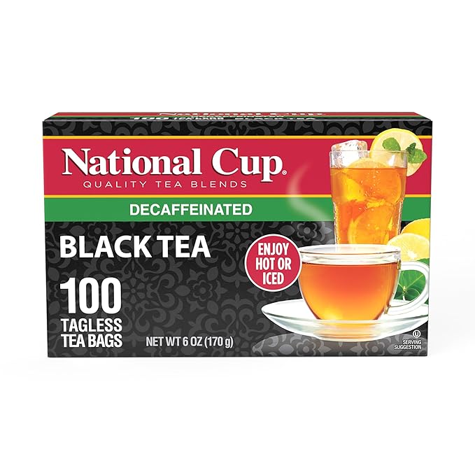 National Cup Decaf Tea Tagless Black Tea Blend Tea Bags 100 Ct Pack of 4