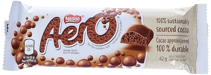 Nestle Aero Chocolate Bars | 24 x 42gram bars | Imported from Canada (Milk Chocolate)