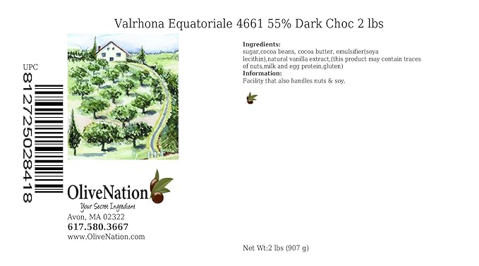 Valrhona Equatoriale 4661 55% Dark Semi Sweet Chocolate Callets from OliveNation for Baking &amp Enrobing - 2 lbs