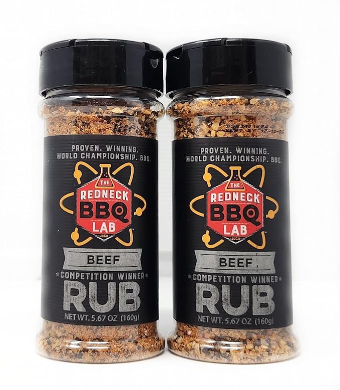 2 Pack of Competition Winner Seasoning and Spices The Redneck Lab Barbecue Rub (5.67oz Beef)