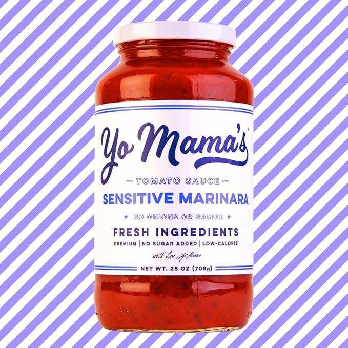 Yo Mama's Foods Sensitive Marinara Pasta Sauce | (3) 25 Ounce Jars | No Sugar Added Low Carb Gluten Free Paleo Friendly and Made with Fresh Non-GMO Tomatoes