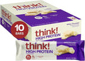 think! Protein Bars High Protein Snacks Gluten Free Kosher Friendly White Chocolate Nutrition Bars 2.1 Oz per Bar 10 Count (Packaging May Vary)
