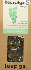 Teapigs Chocolate and Mint Herbal Tea Bags Made With Whole Tea Leaves Natural Ingredients Non-GMO Caffeine-Free – 90 Count (6 Packs of 15 Teabags)