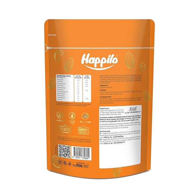 Natural Jumbo Almonds from California by Happilo