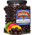 Dark Chocolate Covered Dried Mango by It's Delish 3.75 LBS Jumbo Container | Gourmet Chocolate Covered Mango Bits Fruit Snacks Bulk Chocolate Candy Treats | Vegan Non-Dairy Kosher