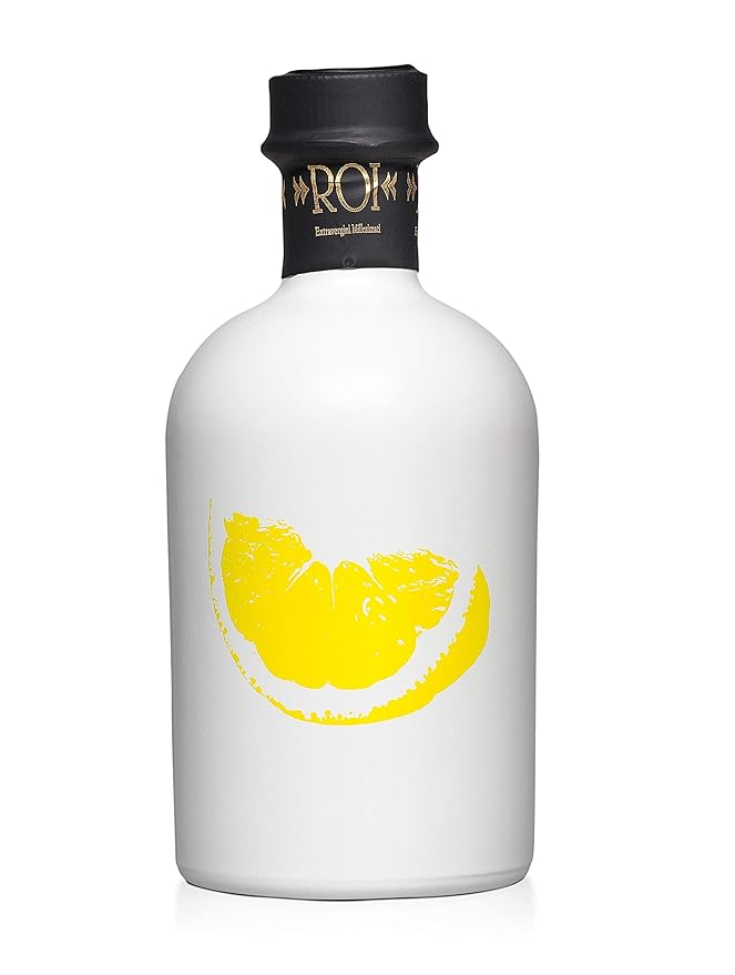 ROI Lemon Infused Olive Oil - 100% Natural Italian Gourmet Extra Virgin Olive Oil Cold Pressed with Real Lemons - Made in Italy EVOO - 8.45 fl oz (250 ml)