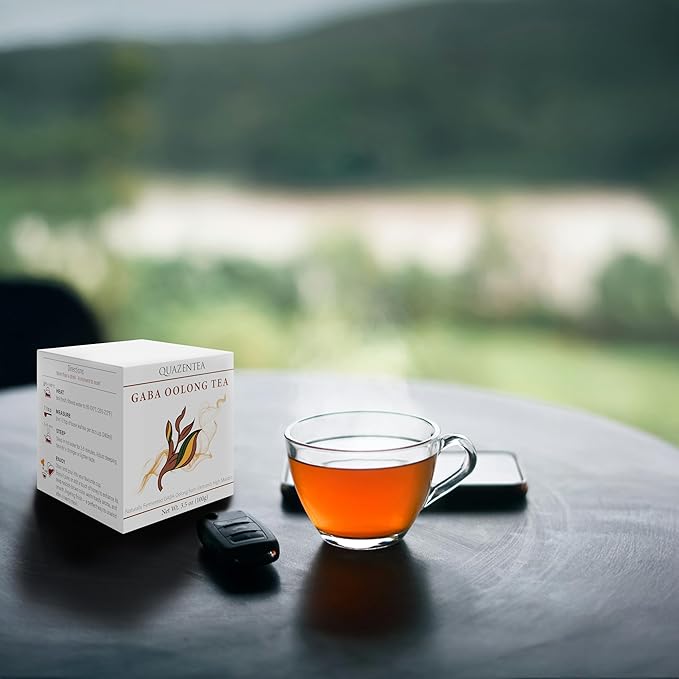 QuaZenTea GABA Oolong Tea Loose Leaf 3.5oz (100g) – Vietnamese High Mountain Oolong Smooth &amp Mellow with Roasted Fruit Aroma and Sweet Finish – Gabba Wu Long Tea for Natural Calm Focus &amp Rela