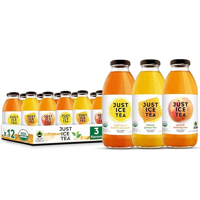 Just Ice Tea Organic Iced Tea 16 Fl Oz Glass Bottles