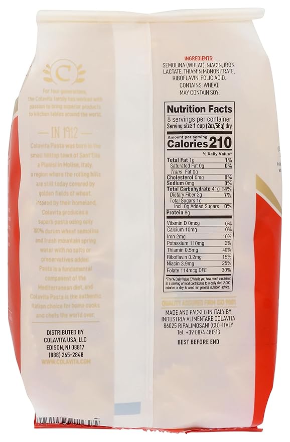Colavita Farfalle Bow Ties Pasta Kosher 1 LB (Pack Of 20)