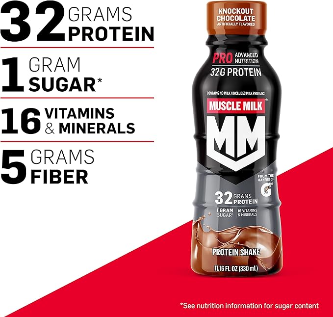 Muscle Milk Pro Series Protein Powder SupplementKnockout Chocolate2 Pound &amp Pro Advanced Nutrition Protein Shake Knockout Chocolate 11.16 Fl Oz (Pack of 12)