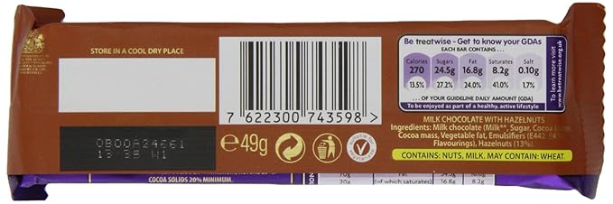 Cadbury Dairy Milk Whole Nut Single Bar (Pack of 24)