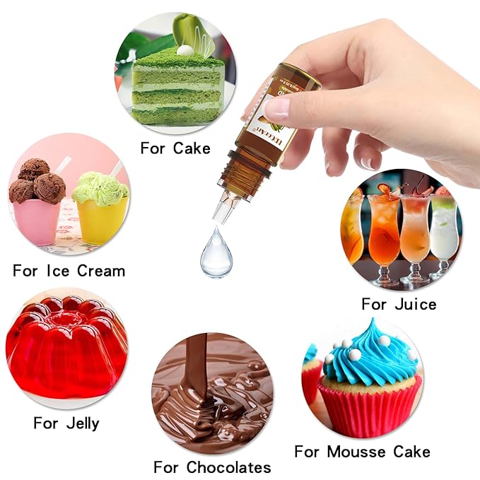 Food Flavoring Oil - Concentrated Candy Flavors 6 Liquid Lip Gloss Flavoring Oil Almond Butter Pecan Pistachio Flavor Oil for Baking Cooking Slime Making Drinks Water &amp Oil Soluble - 0.25 Fl