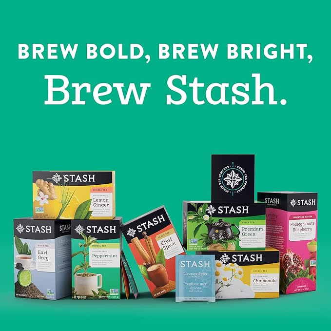 Stash Tea Peach Black Tea 6 Boxes With 20 Tea Bags Each (120 Tea Bags Total)