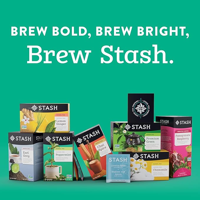 Stash Tea Ginger Peach Green Tea &amp Matcha Blend Box of 100 Tea Bags (Packaging May Vary)