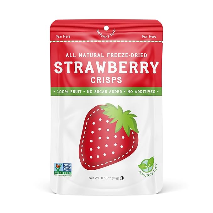 Nature's Turn Freeze-Dried Fruit Snacks Strawberry and Peach Crisps Pack of 24 (0.53 oz Each)