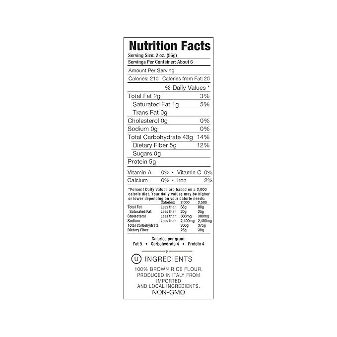 DeLallo Gluten Free Fusilli Brown Rice Pasta Non-GMO All Natural Made in Italy Kosher Tree Nut Free 12 Ounce Bag (4 Pack)