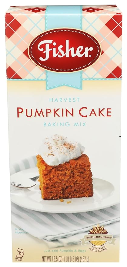 Fisher Harvest Pumpkin Cake Mix 16.5 OZ (Pack of 3)