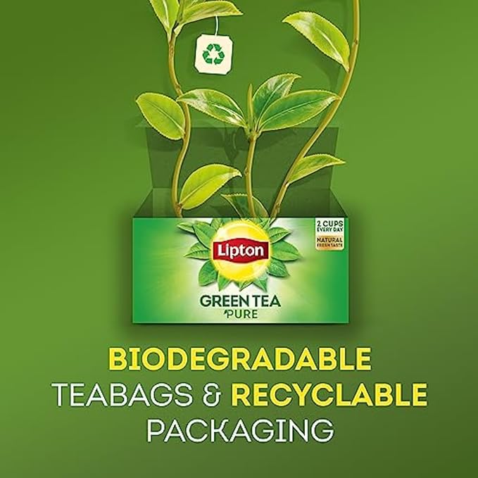 Lipton Peach Green Tea Bags Flavored Unsweetened Teabags for Hot Tea or Peach Iced Tea with Caffeine and Flavonoids 120 Total Tea Bags (20ct - Pack of 6)