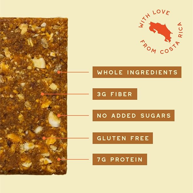 PEJI BAR Superfood Energy Bars | Morning Blend Banana Pineapple Coffee Flavor | Gluten Free 7g Protein Fiber Whole Ingredients No Sugar Added | Adventure Ready Snack 12 Count
