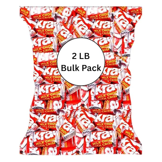 Candykrave Heersheyes Krackel Chocolate Candy 2lb Bag - Bulk Individually wrapped Chocolate Bars candy Bulk chocolates Candy for Easter Snacking Pinata Celebrations Gifting &amp More!