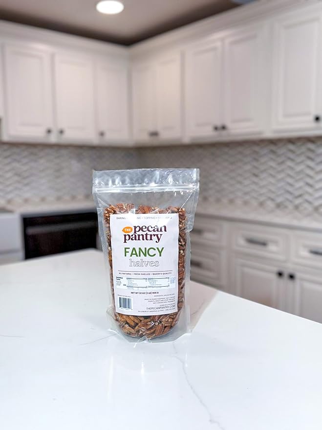 The Pecan Pantry 2 lb Resealable Bag of Fancy Pecan Halves - U.S.A. Grown - Perfect for Baking Snacking and Cooking - Premium Quality