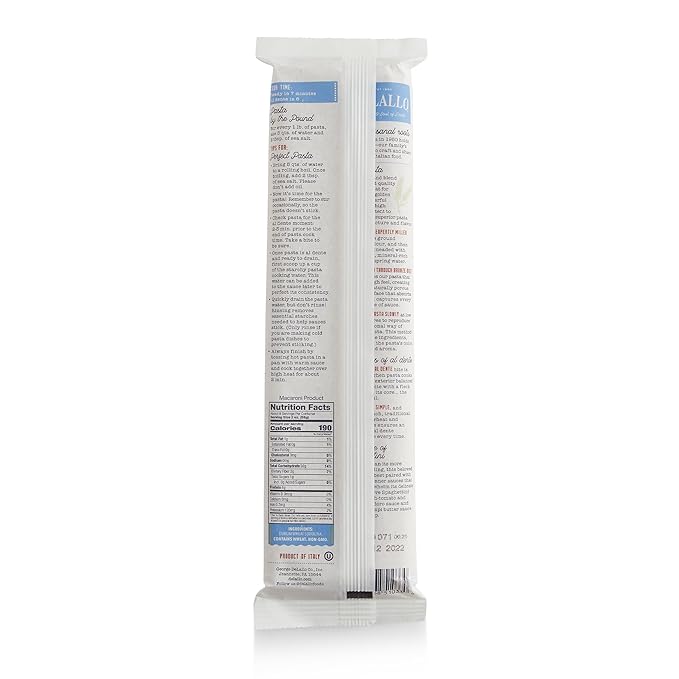 DeLallo Thin Spaghetti Pasta 1 Pound Bag 4 Pack Al Dente Texture Made in Itay Made with Durum Wheat Semolina Flour Cooks in 9 Minutes Non-GMO Long Cut