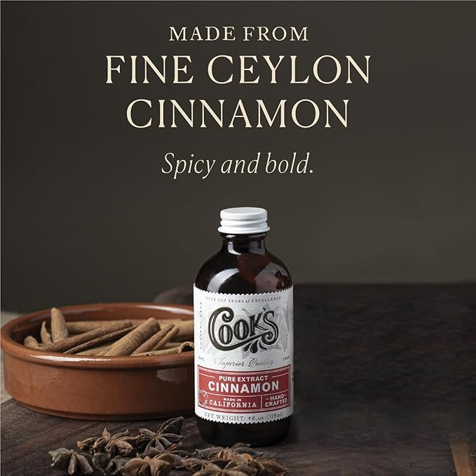 Cook's Pure Cinnamon Extract Made From Fine Ceylon Cinnamon Premium All Natural Extract for Baking Cooking Beverages and Candies 128 oz (1 Gallon)