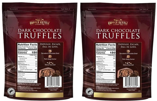 (2 Bags) Original Cooper Kettle Candy Dark Chocolate Truffles With Sea Salt 16 Ounce