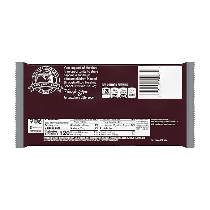HERSHEY'S Chocolate Candy Bar Giant (Pack of 12)