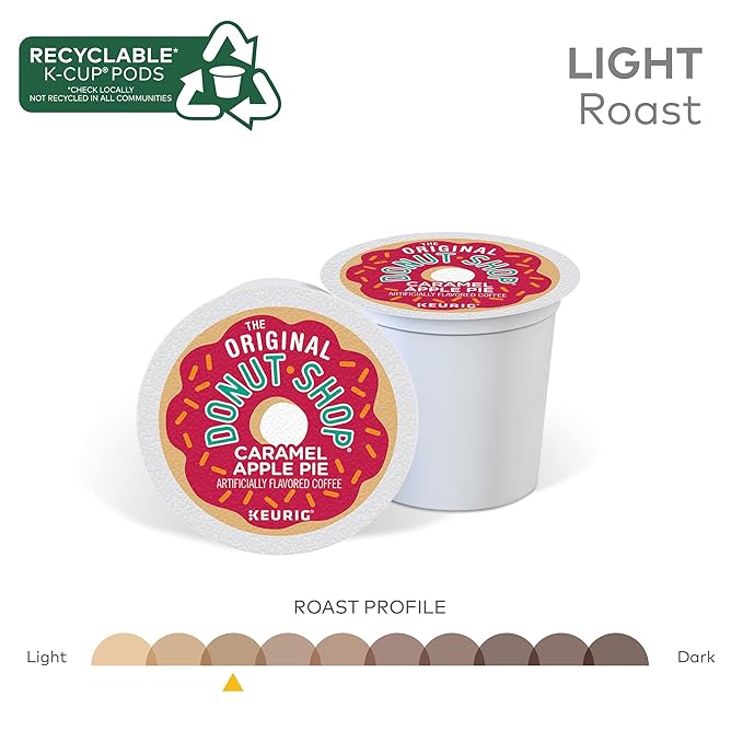 The Original Donut Shop Caramel Apple Pie Coffee Keurig K-Cup Pod Light Roast 60 Count
