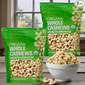 Kirkland Organic Whole Cashews – Unsalted &amp Unroasted Cashew Nuts – USDA Organic Kosher – 2 Pack (2.5 lb Each 5 lb Total) Resealable Pouches