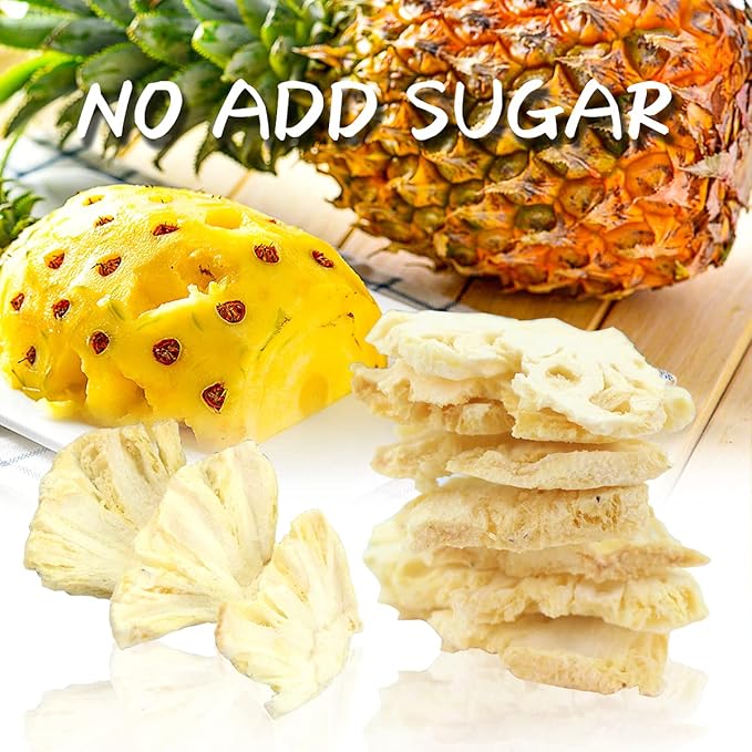 ONETANG Freeze-Dried Fruit Pineapple Chips 10 Pack Single-Serve Pack Non GMO Kosher No Add Sugar Gluten free Vegan Holiday Gifts Healthy Snack 0.35 Ounce