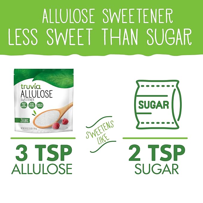 Truvia Allulose Calorie-Free Sweetener Bag Sugar Substitute with Zero Calories great for coffee and tea (3lbs)