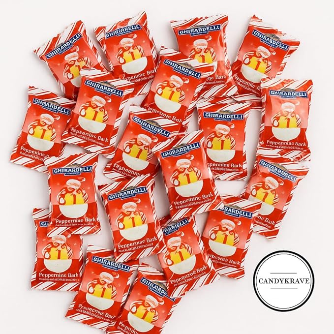 Ghrardlli Peppermint Bark Snowman Squares – Individually Wrapped Holiday Chocolates – White Chocolate with Peppermint Crunch – 1 lb Bulk Pack (Approx. 22–26 Squares) – Perfect for Christmas Gifts Sto