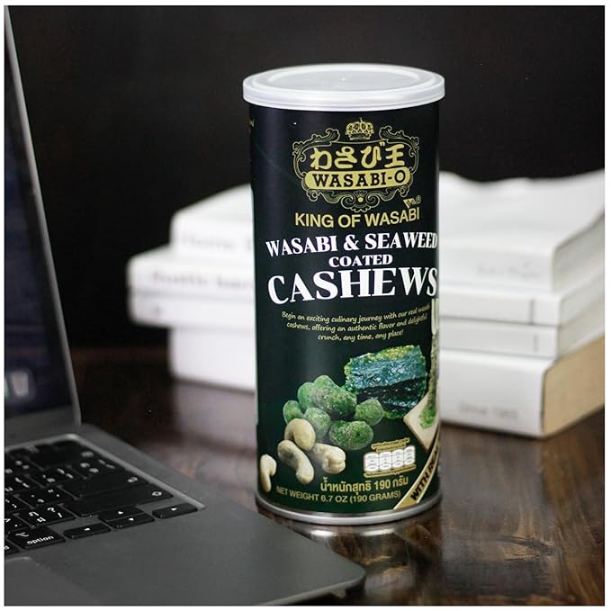 WASABI-O Cashews (6.7 Ounce (Pack of 1) Authentic Wasabi and Seaweed)