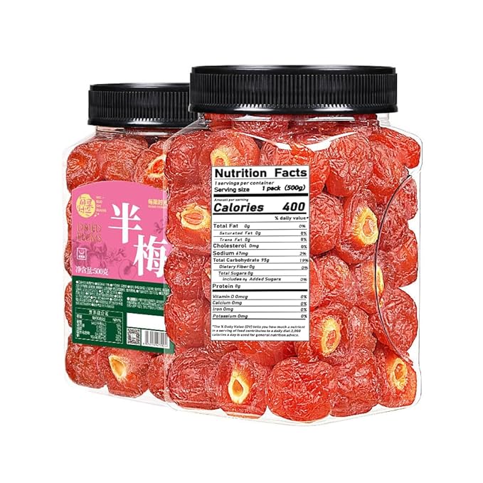 Dried Plums Ready To Eat Dried Fruits 500g/Can Half Preserved Plums Healthy Snacks Office Leisure Preserved Fruits Vegan and Snack Foods Snacks Gifts (1 can)