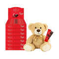 RED Delight®™ Dark Chocolate 12 Count Box of Grab N Go Travel Size Bars (0.92 Ounces Each) with 14 Plush Teddy Bear (7 Boxes - Total of 84 Bars + 14 Plush Teddy Bear)