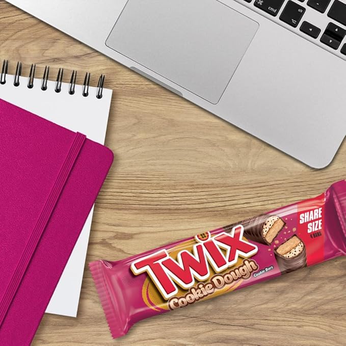 TWIX Cookie Dough Candy Bars Bulk Chocolate Candy Share Size 20 Individually Wrapped Bars Crunchy Cookie Dough with Caramel in Milk Chocolate Perfect for Bulk Snacks Parties Gifts and Movies