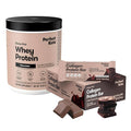 Perfect Keto Snack &amp Shake Bundle – Almond Butter Brownie Keto Bars (12 ct) + Grass-Fed Whey Protein Isolate Chocolate | Low Net Carbs No Added Sugar Gluten Free